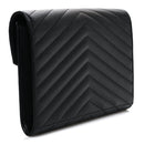 Grain De Poudre Matelasse Chevron Monogram Monochrome Envelope Clutch Black