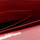 Calfskin Crocodile Embossed Monogram Sunset Chain Wallet Rouge Eros