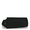 Linen Calfskin Rive Gauche North South Tote Black