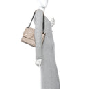 Crinkled Calfskin Matelasse Monogram Medium Niki Chain Satchel Light Natural