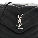 Calfskin Y Quilted Monogram Toy Loulou Crossbody Bag Black