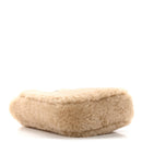 Shearling Suede Mini Le 5 A 7 Vertical Hobo Natural Beige Dark Cigar