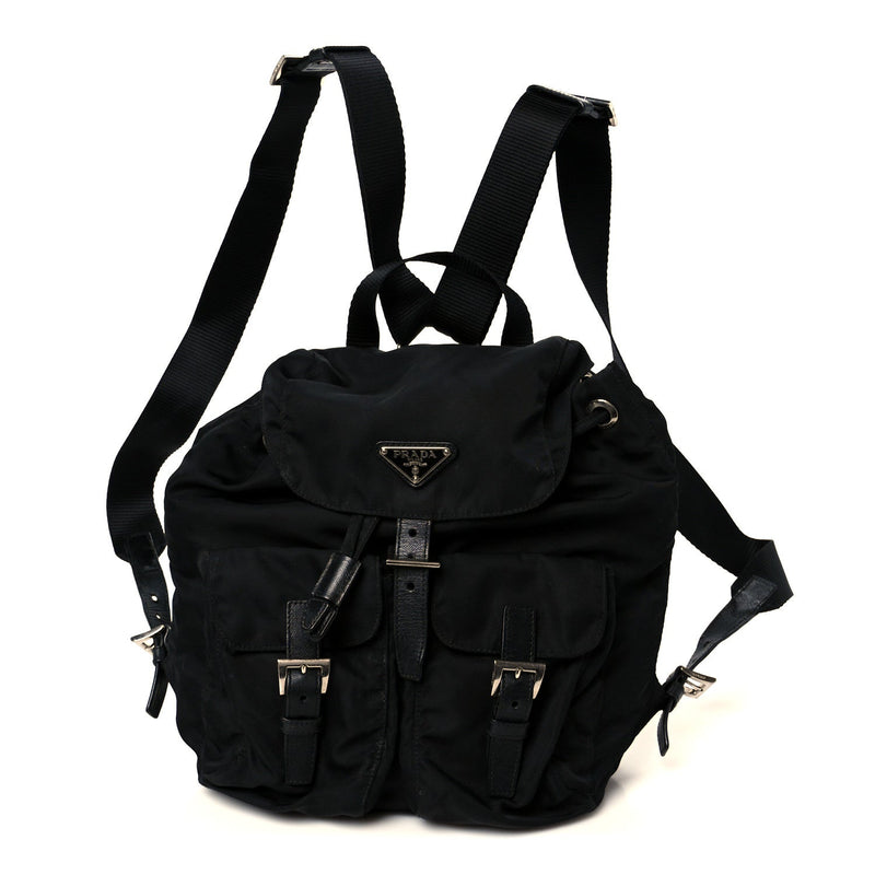 Tessuto Nylon Saffiano Small Backpack Black
