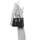 Grained Calfskin Embossed Python Small Sac De Jour Black