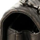 Sheepskin Matelasse Chevron Monogram Medium College Bag Asphalt