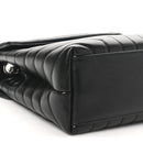 Calfskin Y Quilted Monogram Medium Loulou Chain Satchel Black