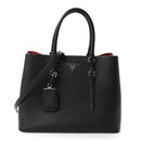 Saffiano Cuir Large Double Bag Black Fuoco
