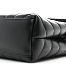 Calfskin Y Quilted Monogram Small Loulou Chain Satchel Black
