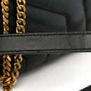 Calfskin Y Quilted Monogram Small Loulou Chain Satchel Black