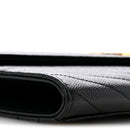 Grain De Poudre Matelasse Chevron Monogram Envelope Clutch Black