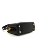 Taurillon Embellished Flower Handle Capucines BB  Black