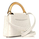 Iridescent Ostrich Capucines Mini White Gold