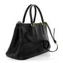 Saffiano Medium Galleria Double Zip Tote Black