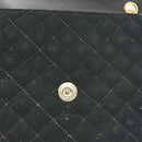 Velvet Tri-Quilt Monogram Medium College Bag Black