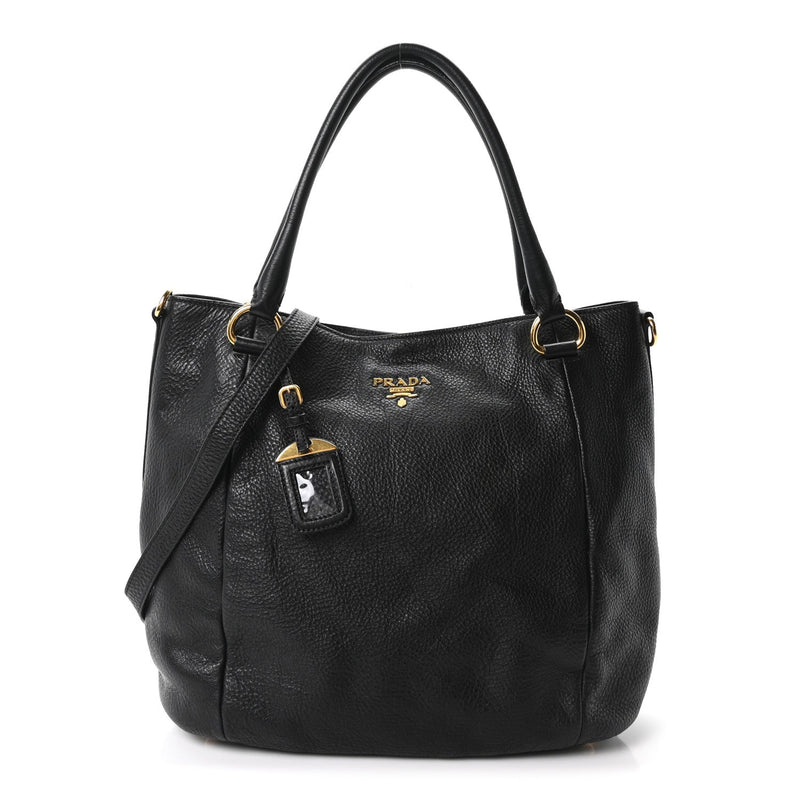 Vitello Daino Shopping Tote Black