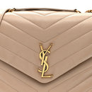 Calfskin Y Quilted Monogram Medium Loulou Chain Satchel Dark Beige