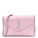 Metallic Calfskin Monogram Envelope Chain Wallet New Azalea