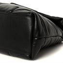 Lambskin Quilted Monogram Monochrome Medium Loulou Puffer Chain Satchel Black