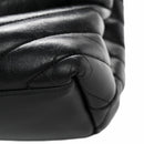Calfskin Y Quilted Monogram Medium Loulou Chain Satchel Black