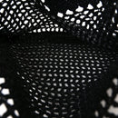 Yarn Raffia Effect Crochet Logo Embroidered Tote Bag Black