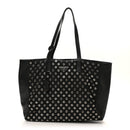 Tessuto Nylon Calfskin Grommet Tote Black