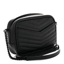 Grain De Poudre Matelasse Monochrome Monogram Mini Lou Camera Bag Black