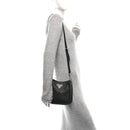 Vitello Daino Soft Mini Hobo Messenger Bag Black