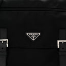 Tessuto Nylon Saffiano Double Buckle Messenger Shoulder Bag Black