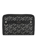 Coated Canvas La Greca Signature  Black Gray