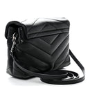 Calfskin Y Quilted Monogram Toy Loulou Crossbody Bag Black