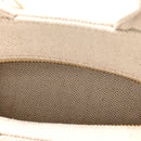 Wicker Canvas Mini Tote Tan White
