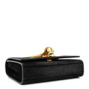Suede Small Classic Monogram Kate Tassel Satchel Black