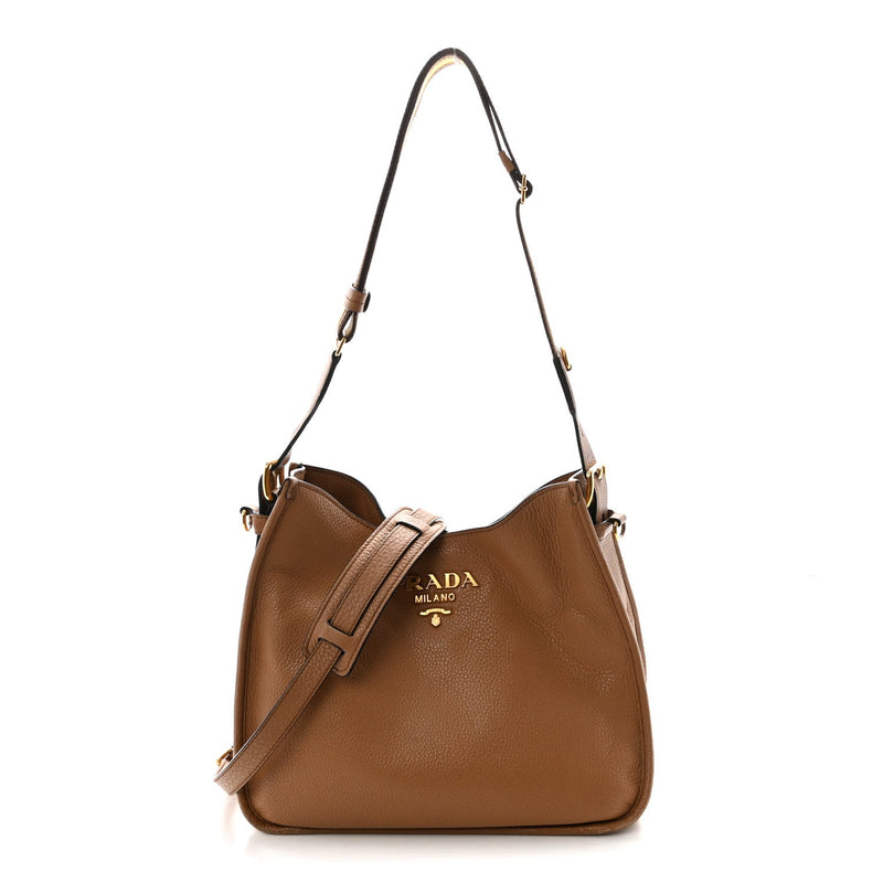 Vitello Daino Hobo Messenger Bag Caramel