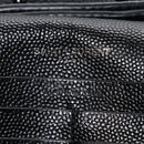 Grain De Poudre Matelasse Chevron Monogram Monochrome Envelope Chain Wallet Black