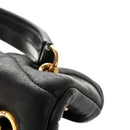 Lambskin Quilted Small Loulou Puffer Monogram Chain Satchel Black