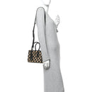 Jacquard Saffiano Triangolo Symbole Embroidered Mini Galleria Double Zip Tote Black Corda