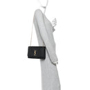 Grain De Poudre Medium Classic Monogram Kate Satchel Black