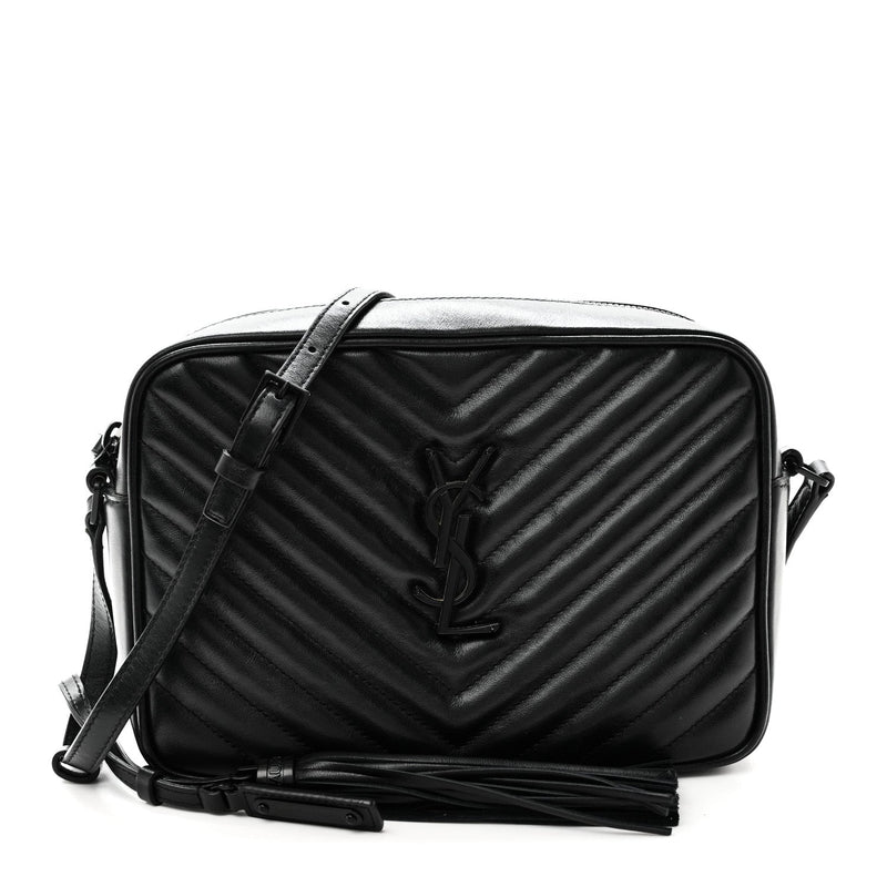 Calfskin Matelasse Monogram Monochrome Lou Camera Bag Black
