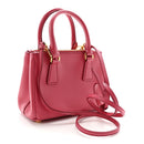 Saffiano Lux Micro Galleria Double Zip Tote Peonia