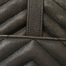 Sheepskin Matelasse Chevron Monogram Medium College Bag Asphalt