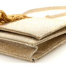 Metallic Canvas Woven Small Classic Monogram Kate Tassel Chain Wallet Gold