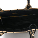 Jacquard Saffiano Triangolo Symbole Embroidered Large Tote Black Corda