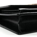 Coated Bark Calfskin Sunset Chain Wallet Black