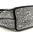 Satin Crystal Mini Galleria Double Zip Tote Metal