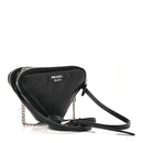 Nappa Soft Padded Mini Triangle Crossbody Pouch Black