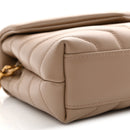 Calfskin Y Quilted Monogram Toy Loulou Crossbody Bag Dark Beige