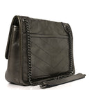 Crinkled Calfskin Matelasse Monogram Baby Niki Chain Satchel Platinum