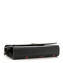 Calfskin Medium Heart Bolts Monogram Kate Satchel Black