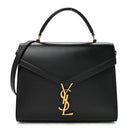Smooth Calfskin Medium Classic Monogram Cassandra Top Handle Black