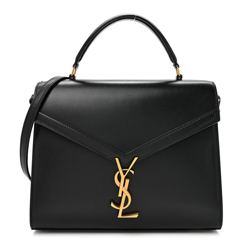 Smooth Calfskin Medium Classic Monogram Cassandra Top Handle Black